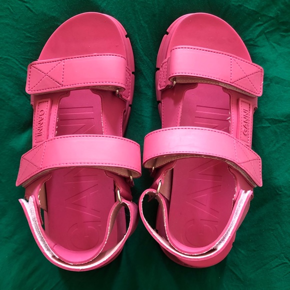 New Ganni sandals in pink rubber sz 38 - Picture 3 of 10